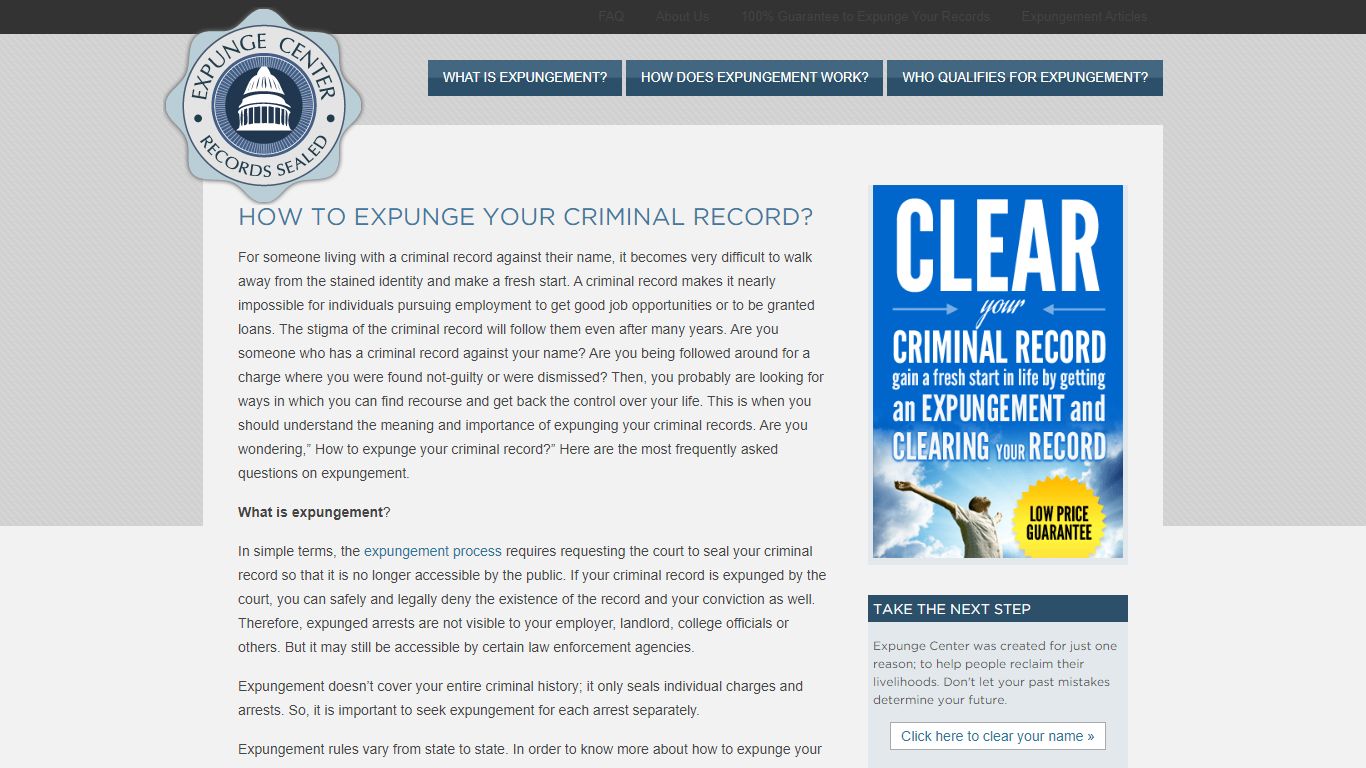 How to Expunge Your Criminal Record? - Expunge Center