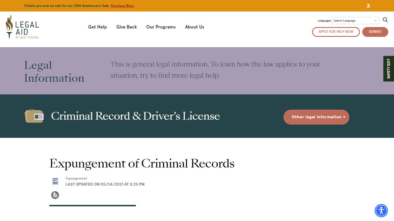 Expungement of Criminal Records - Legal Aid WV