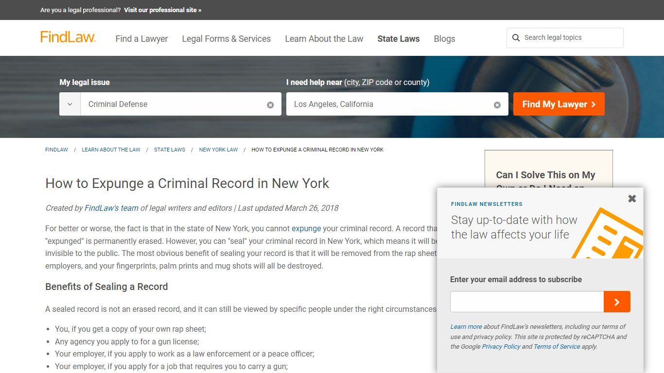 How to Expunge a Criminal Record in New York - FindLaw